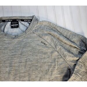 Skora Athletic Shirt Extra Large Long Sleeve Crew Neck Qwick Dry Men's Gray
